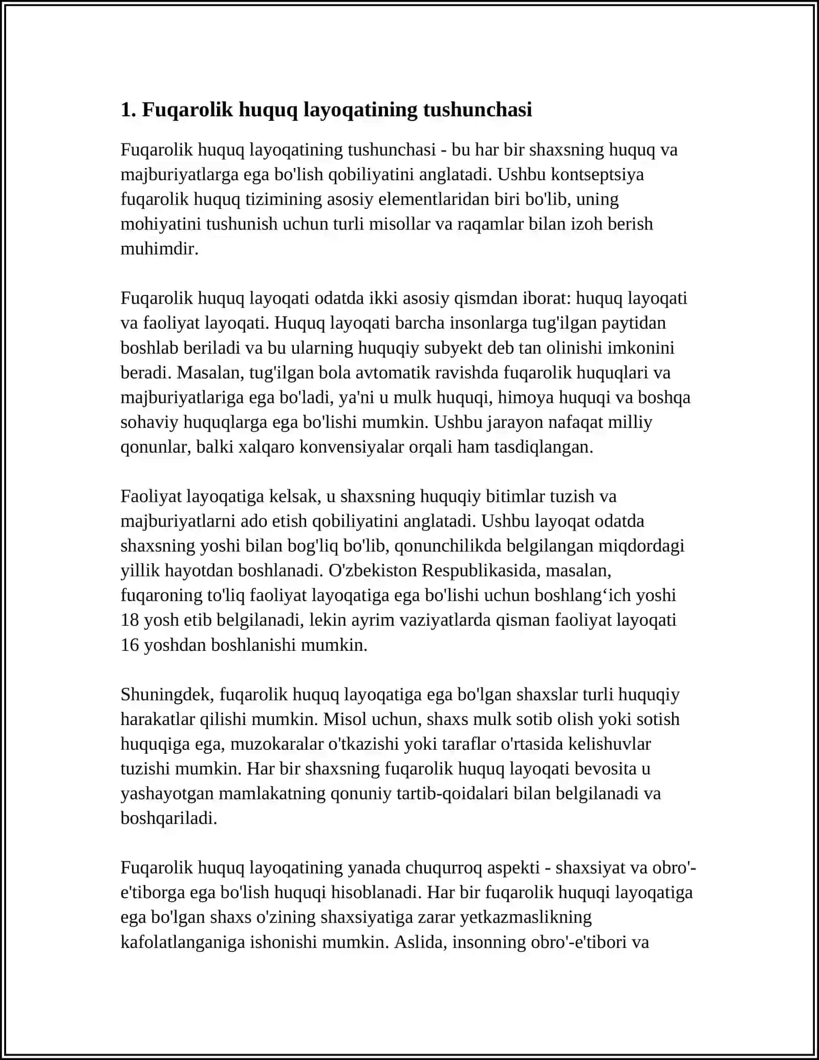 FUQAROLIK HUQUQ LAYOQATINING BOSHLANISHI,TAMOM BO'LISHI VA CHEKLANISHI 3