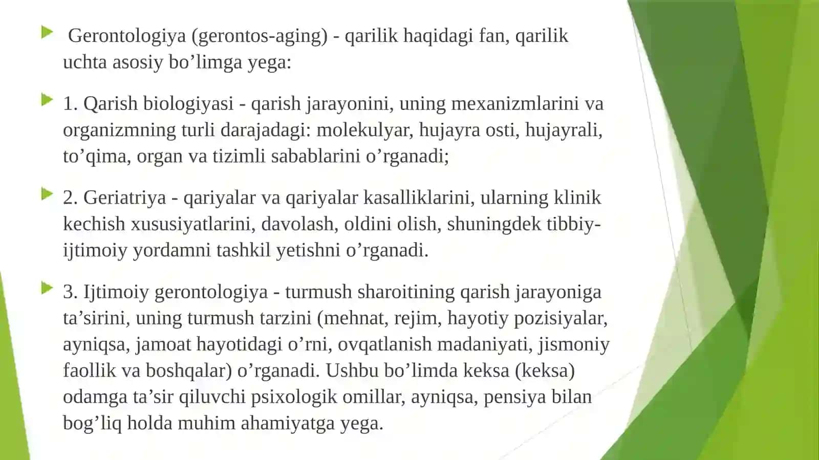 Keksa aholining tibbiy va ijtimoiy muammolari 3