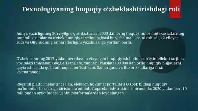 Oʻzbek tilinioʻzbekchalashtirilganqaratilganislohotlar 3