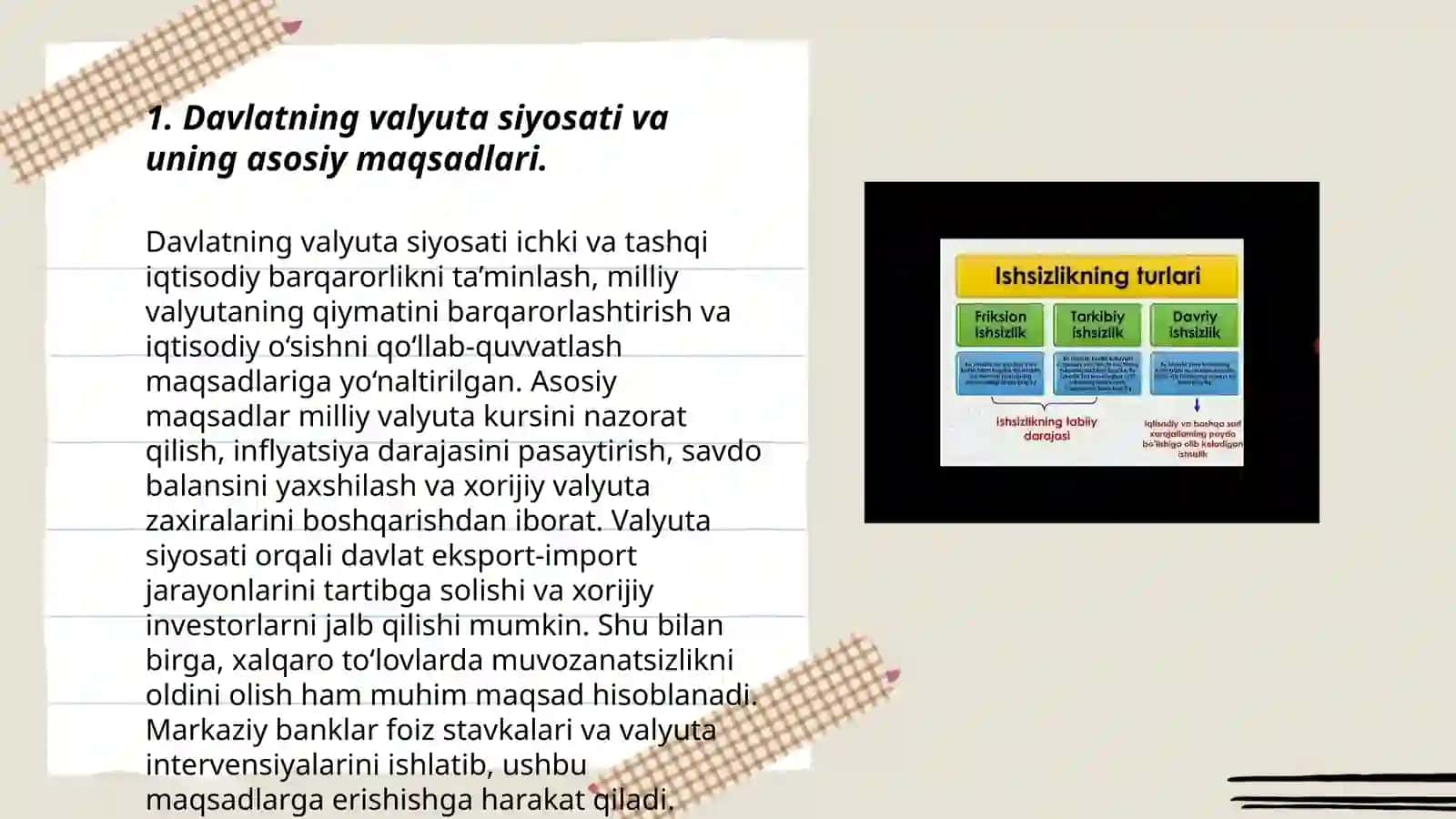 Davlatring valyufa siyosati va uning iqtisodiyotni tartibga solishdagi roli 3