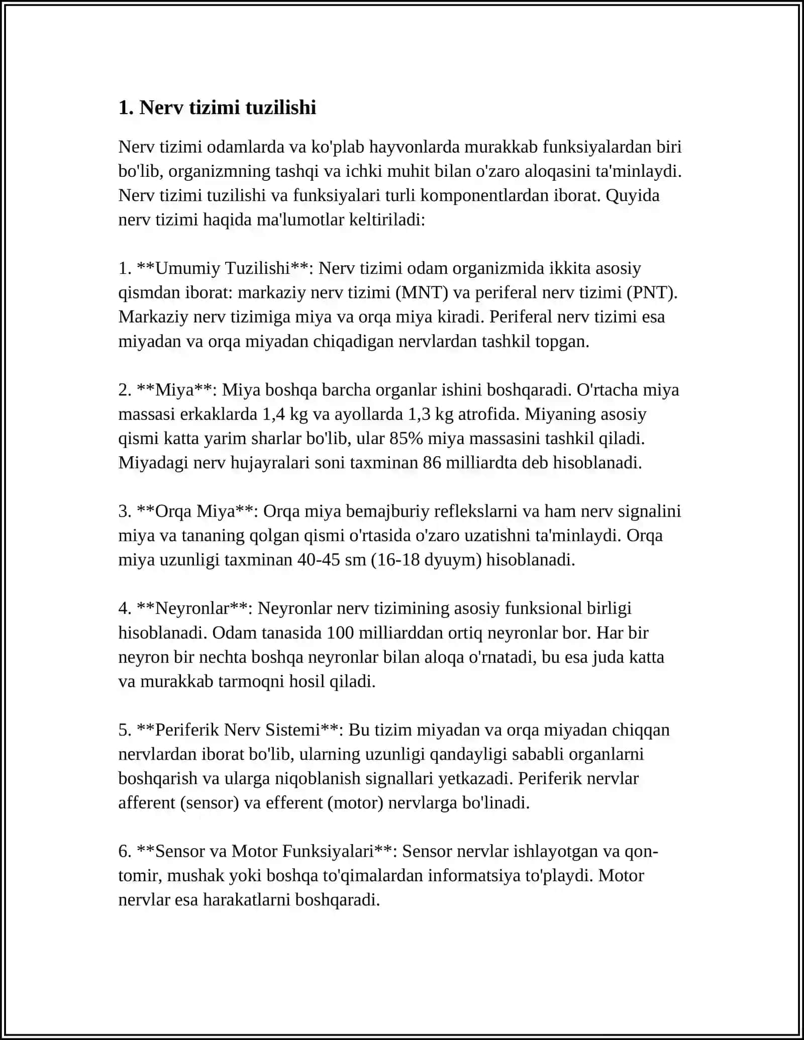 Nerv Tizimi Tuzilishi 3