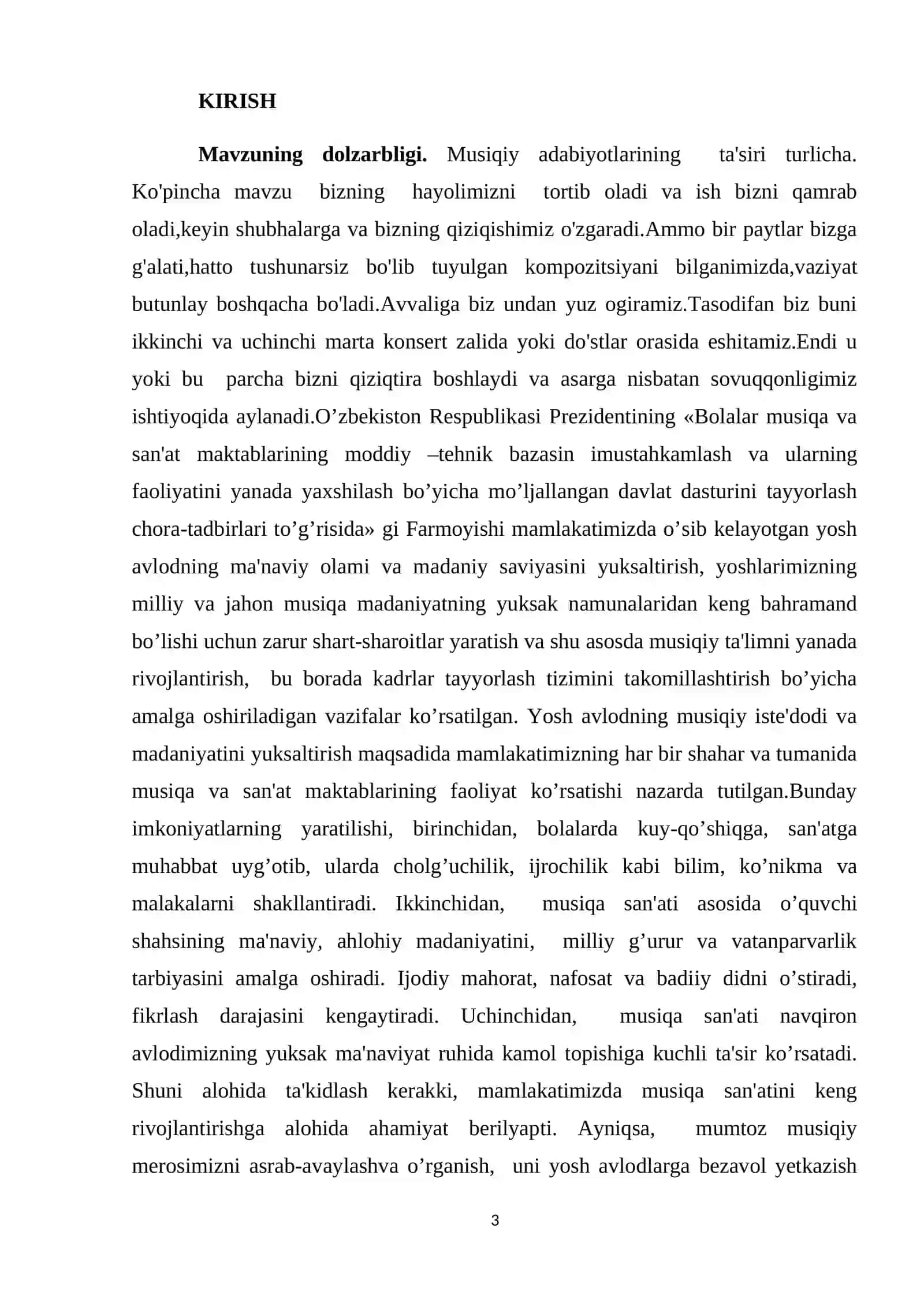 Mavzuning dolzarbligi. Musiqiy adabiyotlarining ta'siri turlicha 3