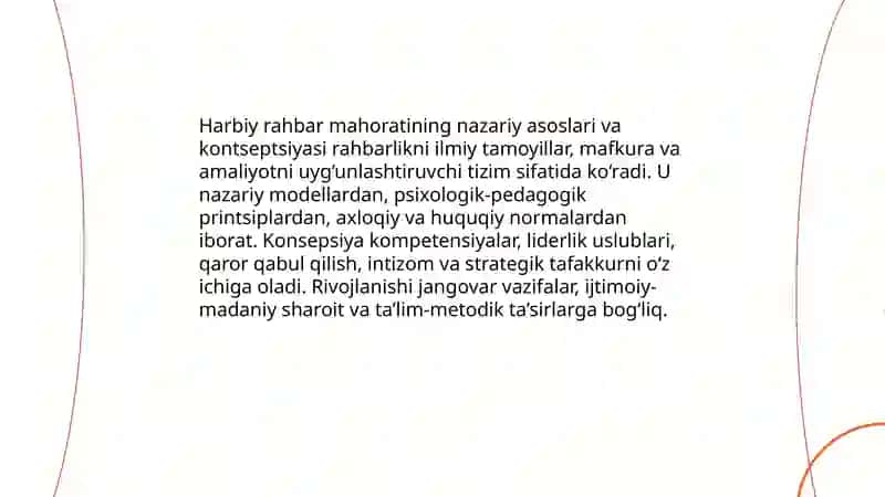 Harbiy raxbar mahoratining mazmuni uni shakilantirish va takomilashtirish 3