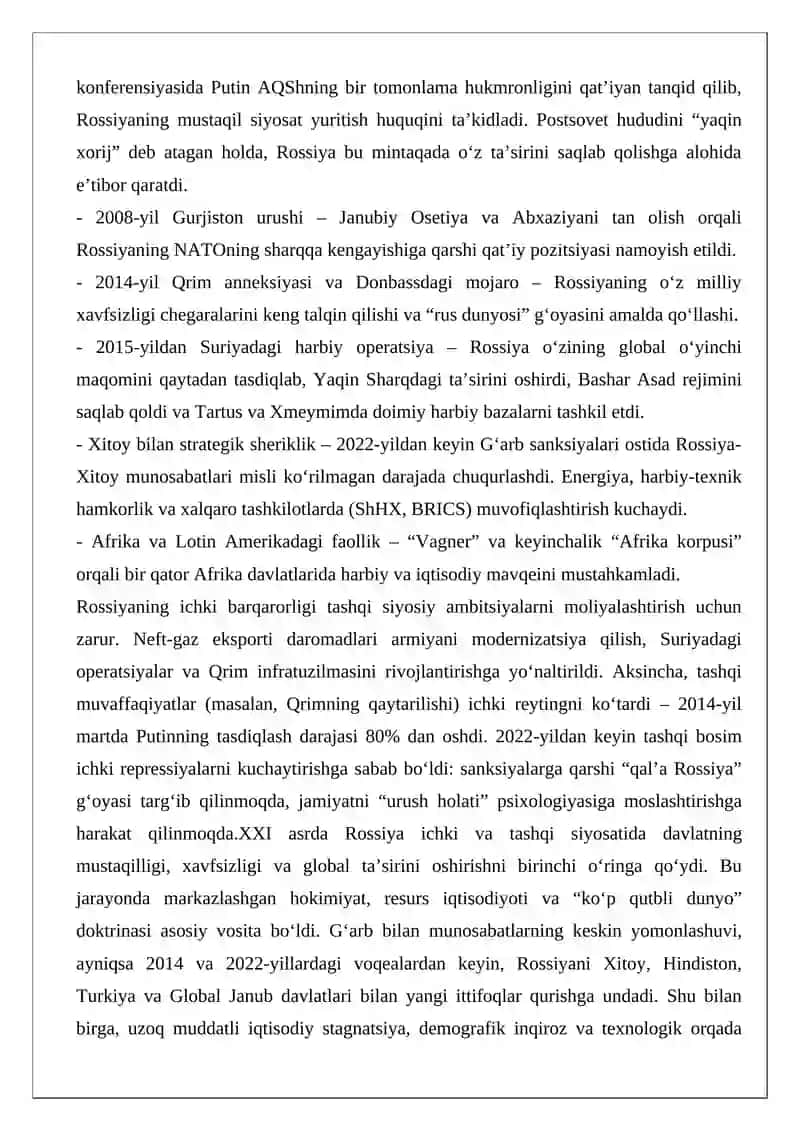 Rossiyaning ichki va tashqi siyosati 3