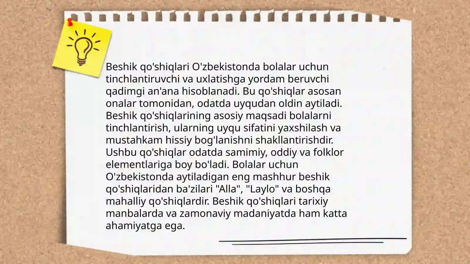 Bolalar qoʻshiqlari.Xalq qoʻshiqlari va adabiy qoʻshiqlar 3