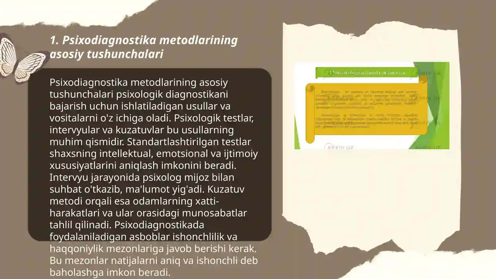 Psixodiagnostika metodlari klassifikatsiyasi va psxiologik testlashtirish shakllari 3