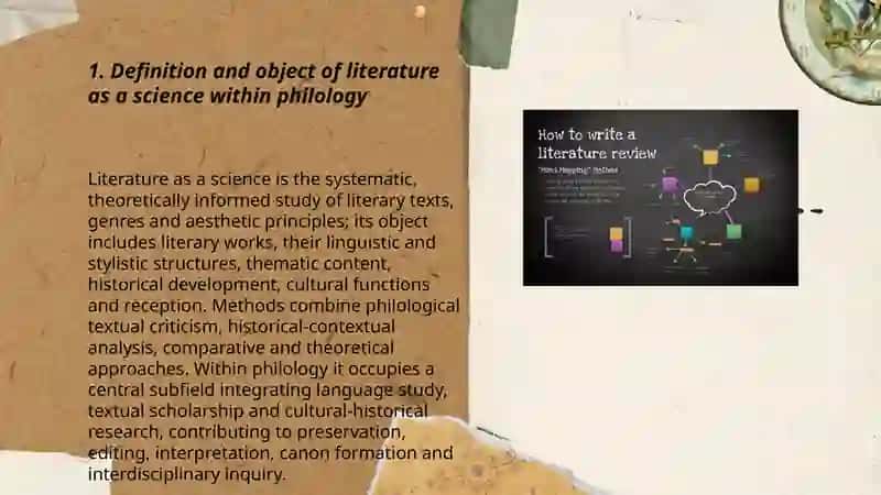 Literature as a science, its place in the system of philological science 3