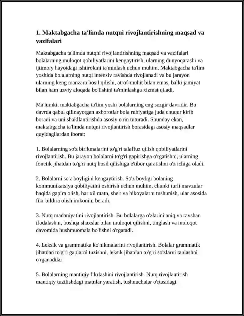 MAKTABGACHA TA'LIM TASHKILOTLARIDA BOLALAR NUTQINI O'STIRISH VAZIFALARI 3