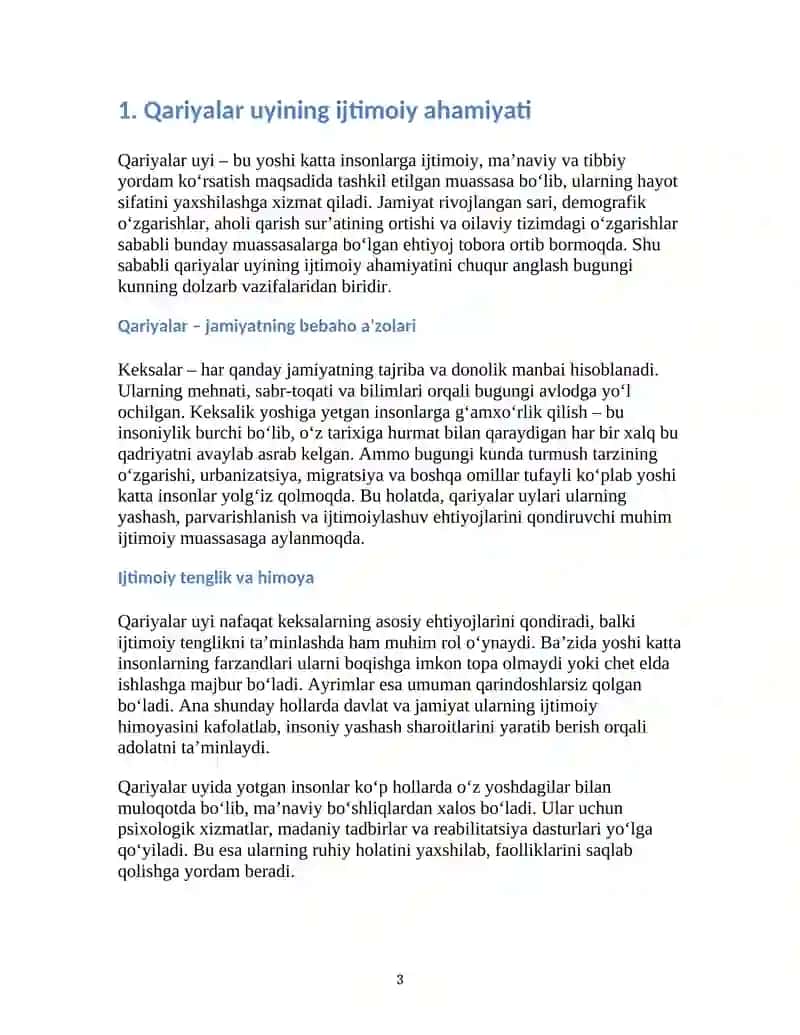 Qariyalar uyi binosi qurilishi haqida 3