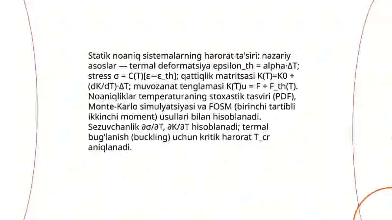 Statik noaniq sistemalarning harorat ta'siri: nazariy asoslar 3