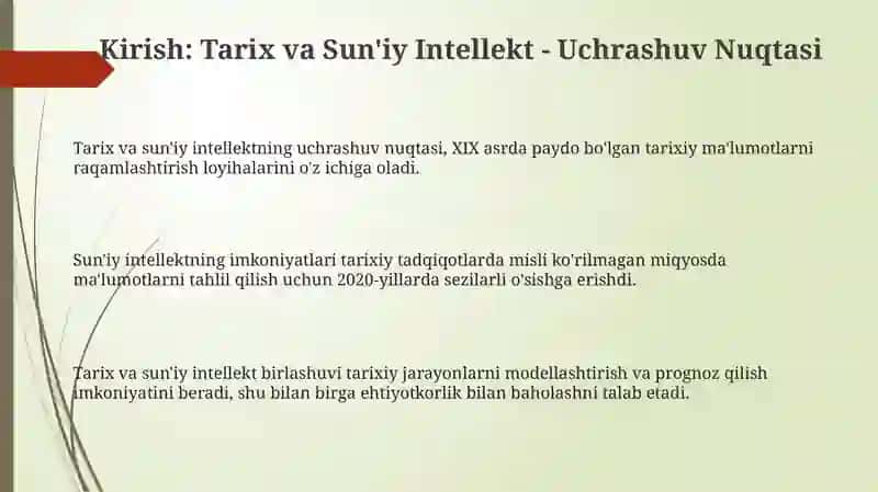 Tarixchi va suniy intelekt mavzusida maqola tayyorlash 3