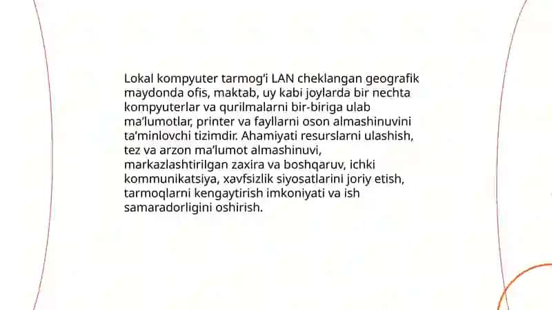 Lokal kompyuter tarmog'i kirish. 3