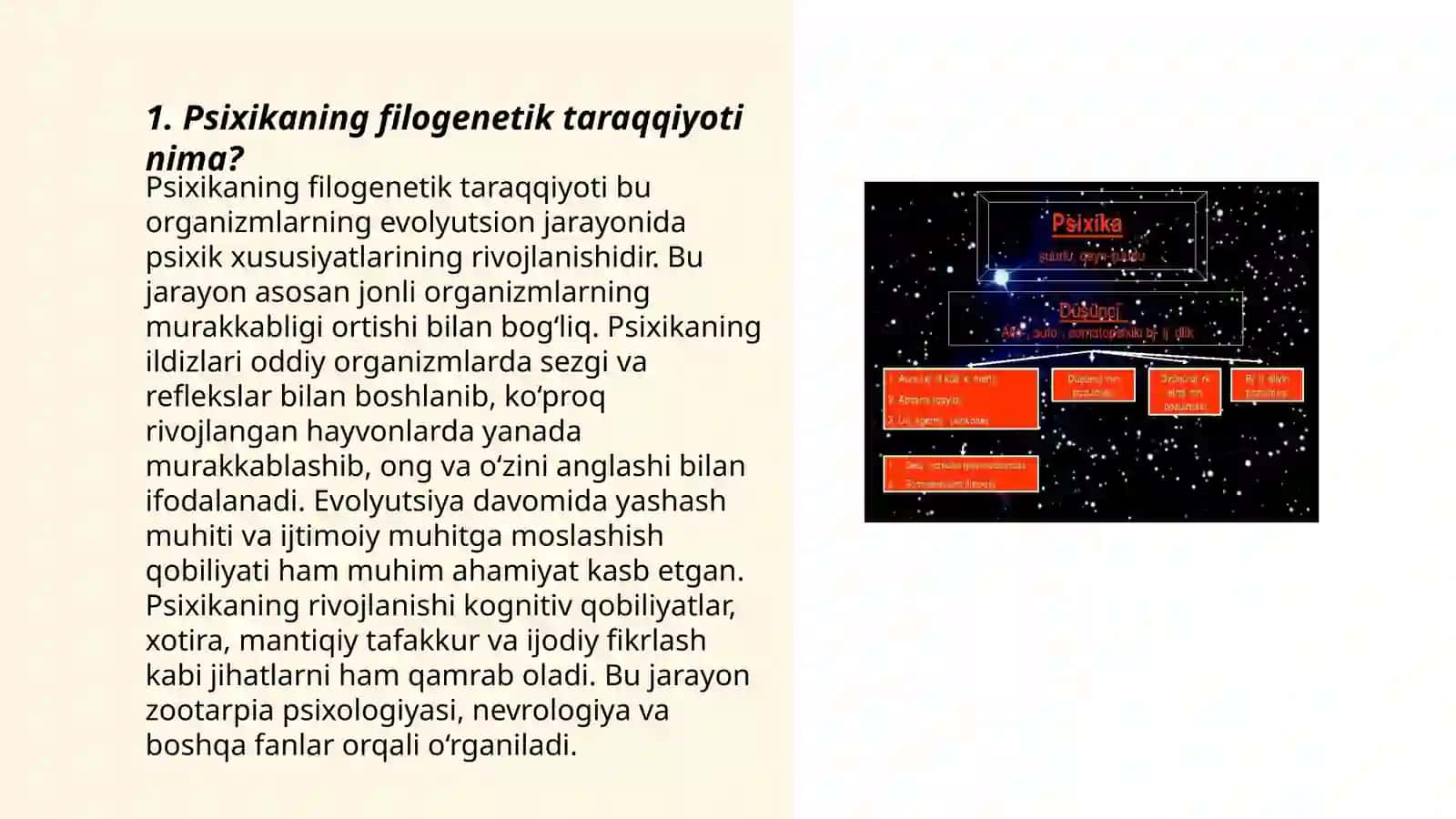 Psixikaning filogenetik taraqqiyoti taqdimot 3