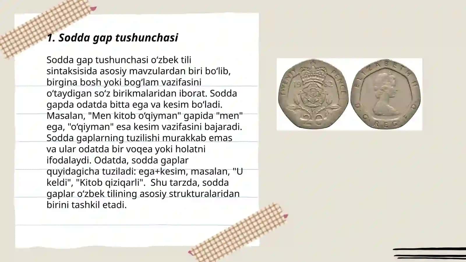Sodda gap va uning qoliplari 3
