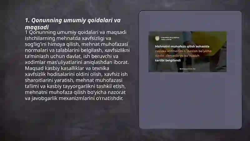Oʻzbekiston Respublikasi Mehnatni muhofaza qilish to'g'risidagi qonuni 3