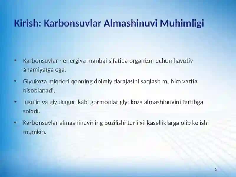 Karbonsuvlar Almashinuvining Patofiziologik Asoslari 3