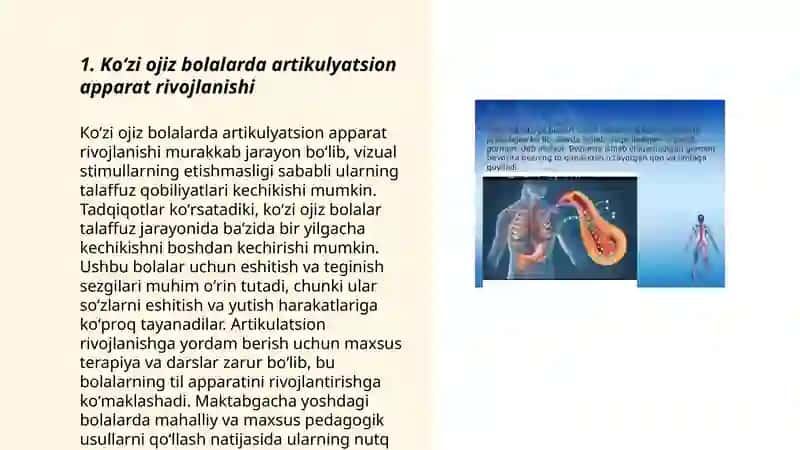 Koʻzi ojiz bolalar bilan olib boriladigan logopedik ishlar 3