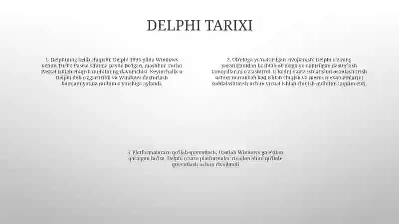 Delphi Dasturlash Muhiti 3