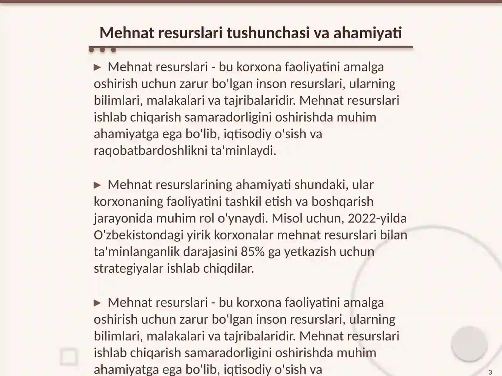 Korxonalarning mehnat resurslari bilan taʼminlanganlik tahlili 3