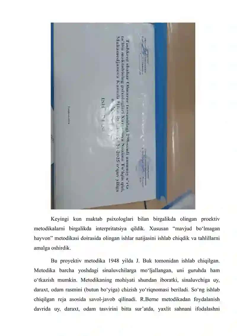 Amaliyot boʻyicha tayyorlagan amaliyot  haftalik hisobotlari 3