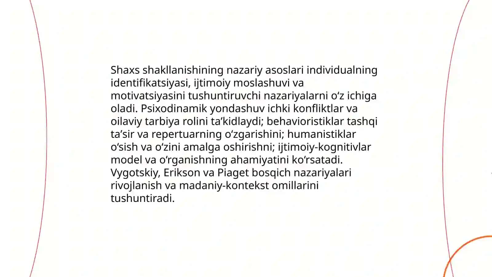 Shaxs shaklanishi va psixik rivojlanish 3