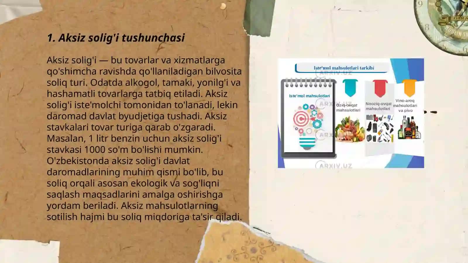 Aksiz solig’i to’lovchilari tarkibi va soliq solish ob’ekti 3