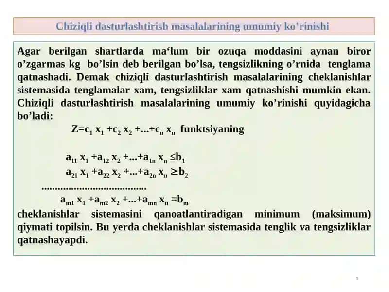 Simpleks usulida ma'ruzalar 3