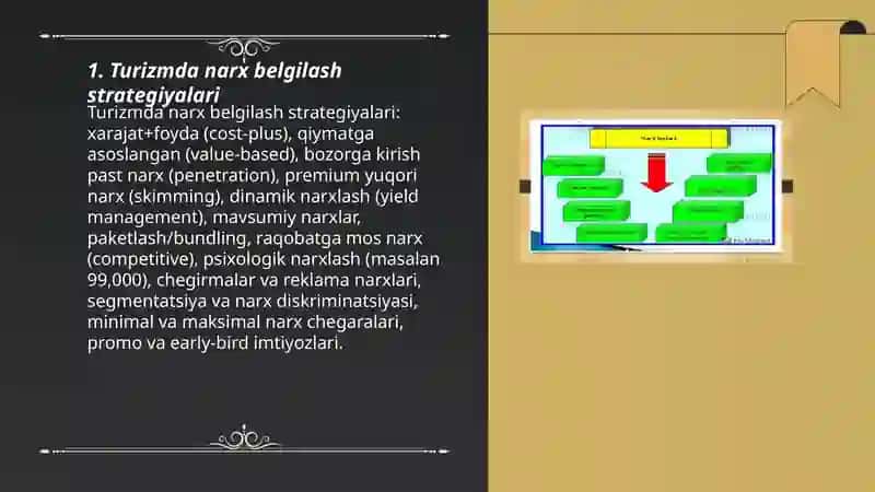 Turizmda narx belgilash strategiyalari 3