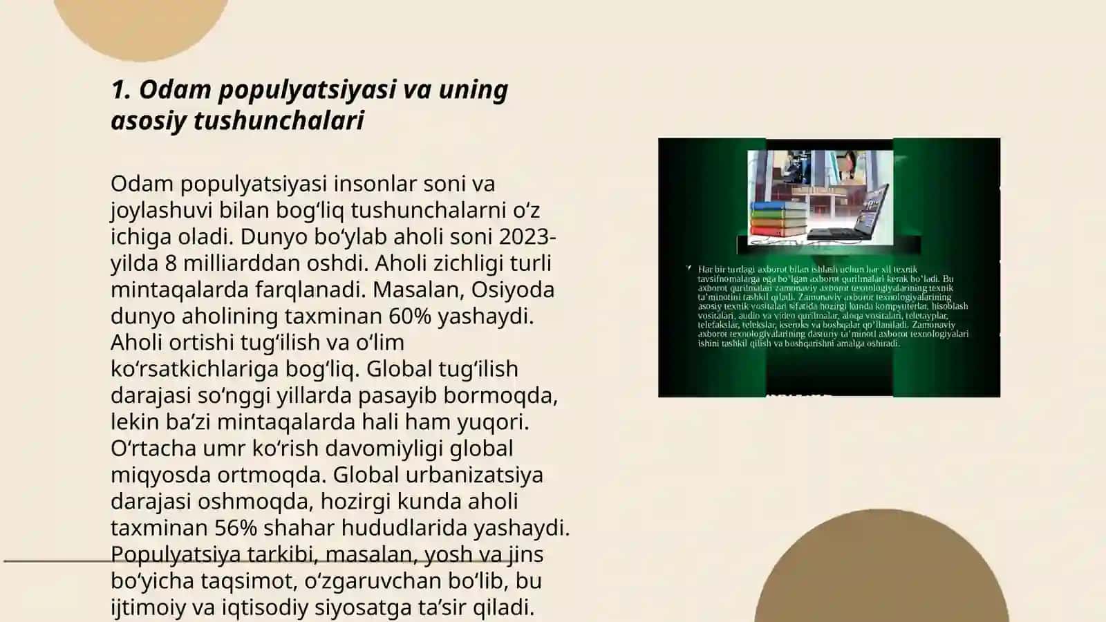 Odam populyatsiyasi haqida tushuncha. Demlar, izolyantlar 3