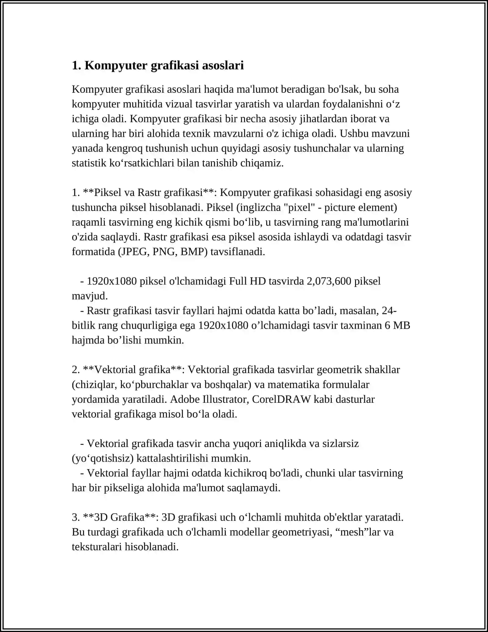 JAVADA GRAFIKA BILAN ISHLASH 3