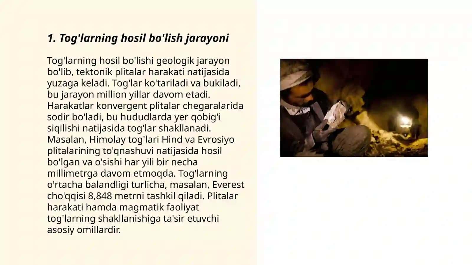 3 sinf Tabiiy fan Togʻlar va ularning boyliklari TIMSS asosida darsni tashkil etish 3