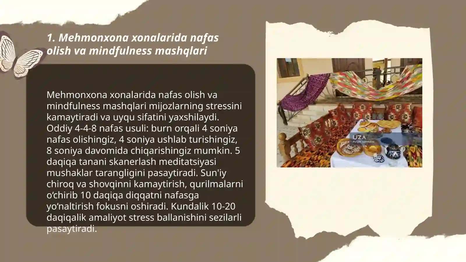 Mehmonxonalarda mijozlar uchun stressni boshgarish va dam olish usullari 3