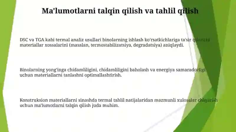 Termik analiz usullari va qurilishda ishlatilishi 3