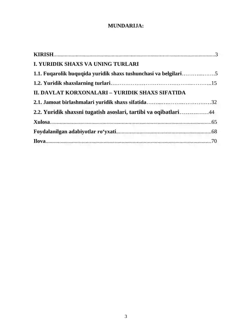 Yuridik shaxslar fuqarolik huquqining sub’ekti sifatida 3