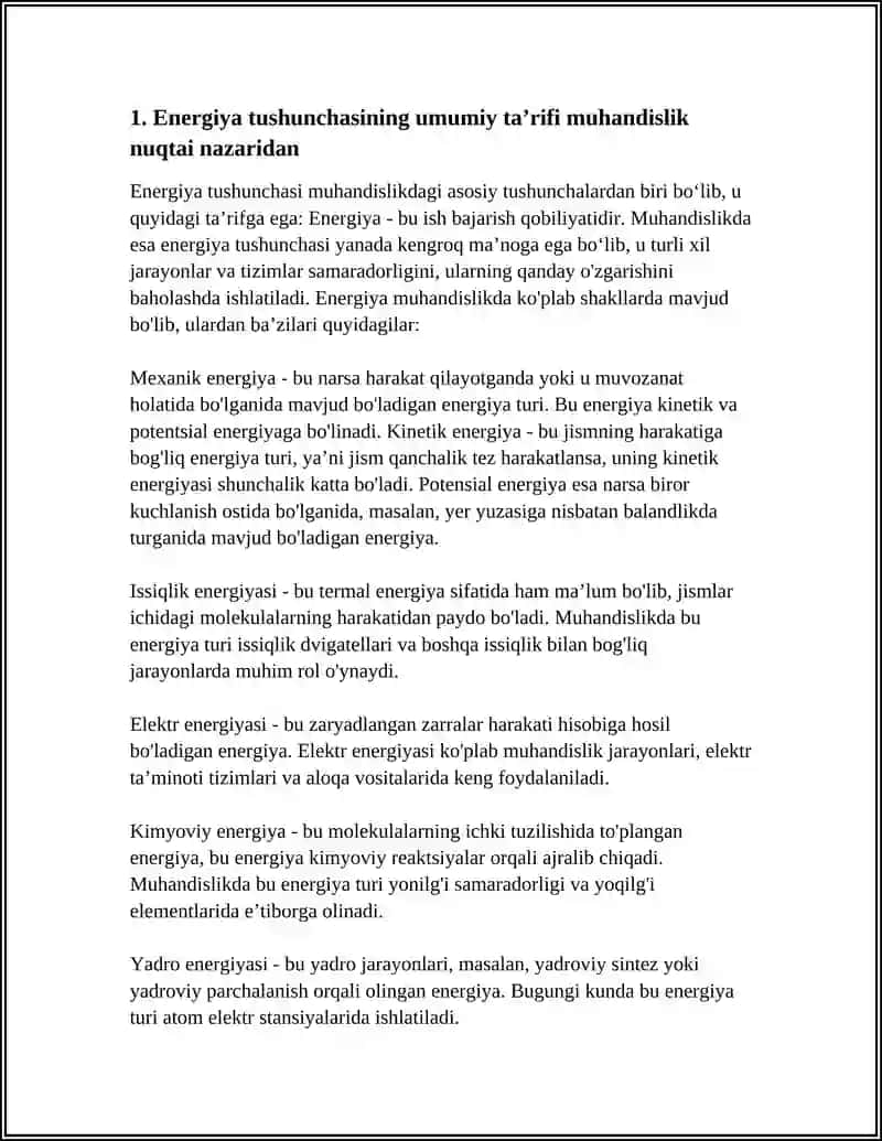 MUHANDISLIKDA ENERGIYA TUSHUNCHASI VA UNING TURLARI 3
