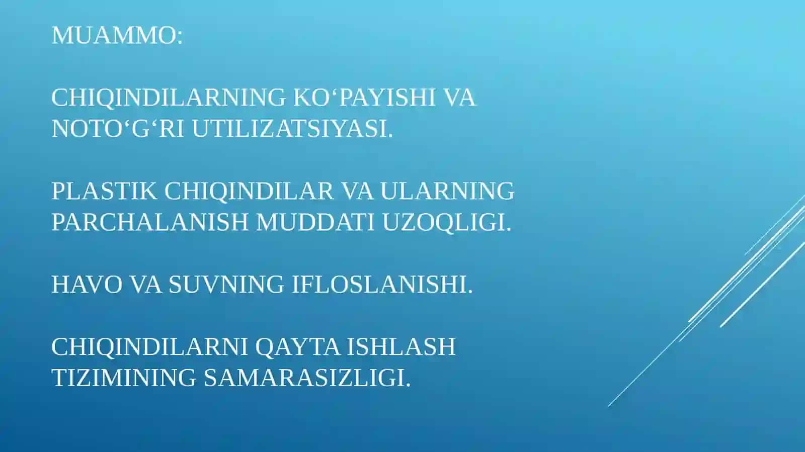 Atrof-muhitni muhofaza qilish va chiqindilarni qayta ishlash strategiyasi. 3