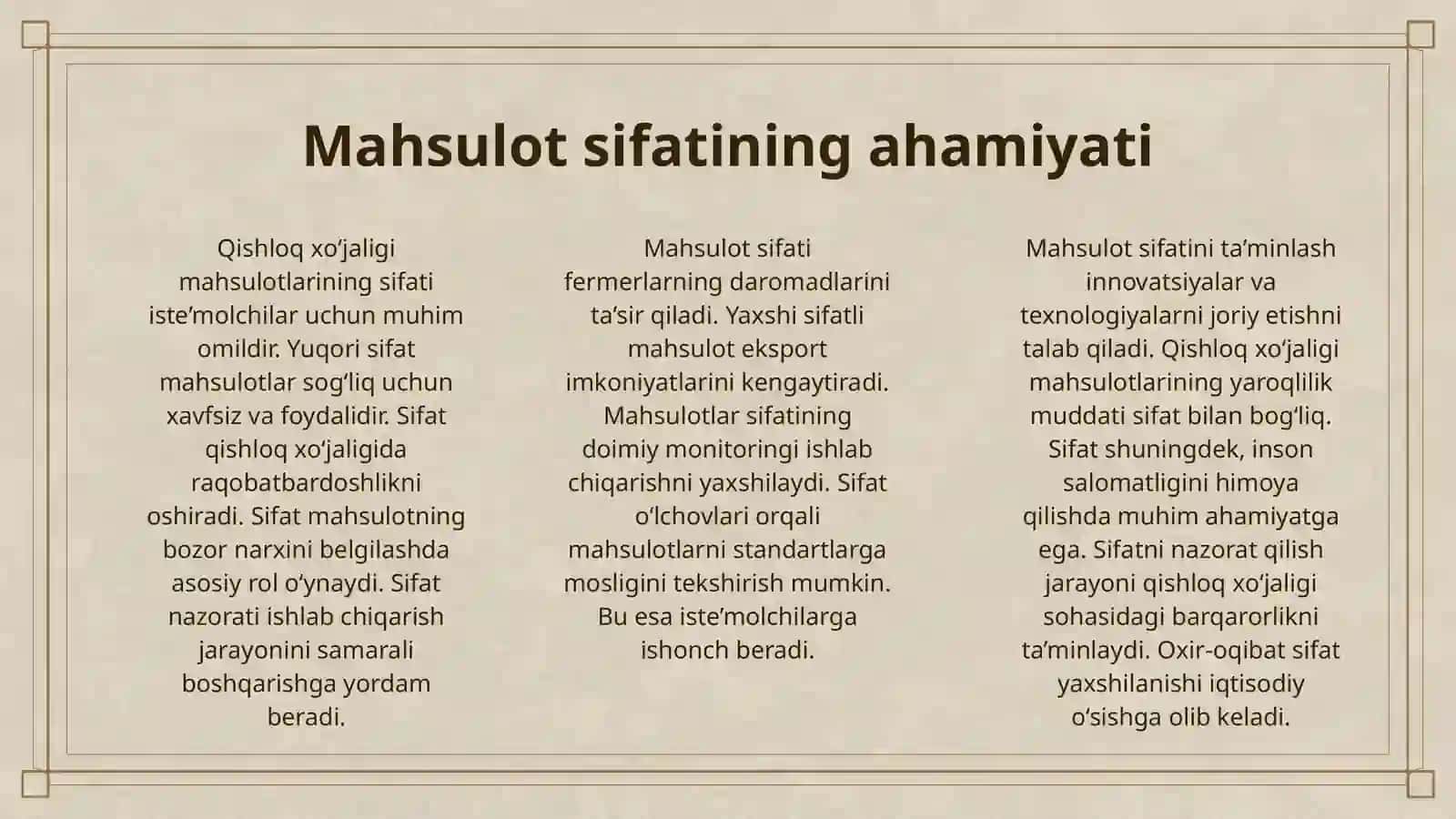 QISHLOQ XO’JALIGI MAHSULOTLARI SIFATINI ANIQLASHNING ASOSIY USULLARI 3