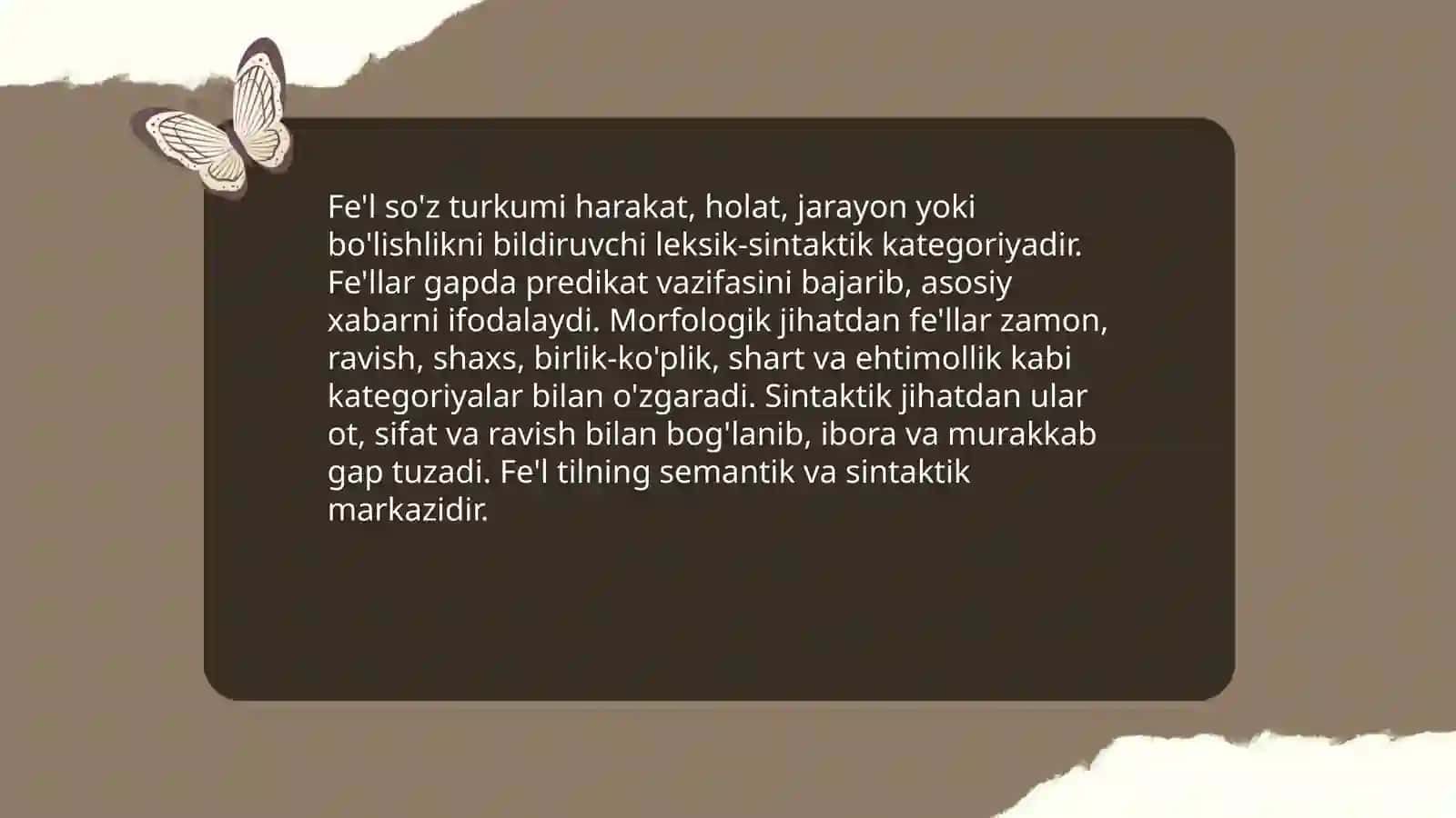 Fe'l sòz turkumi 3