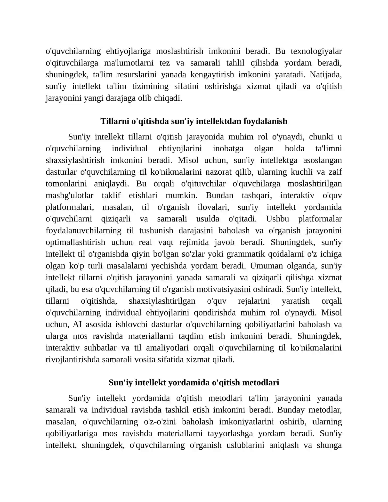 Tillarni o'qitishda sun'iy intellektdan foydalanish imkoniyatlari va istiqbollari 3