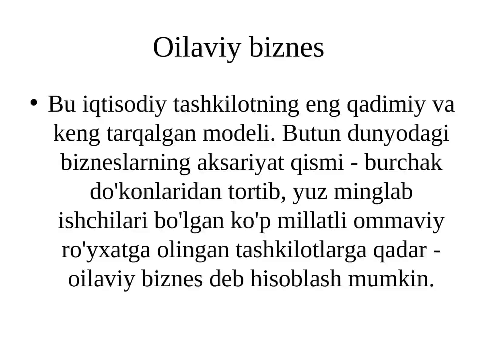 ОИЛАВИЙ ТАДБИРКОРЛИК ТЎҒРИСИДА ЎзР Қонуни, 26.04.2012 йилдаги ЎРҚ-327-сон 3