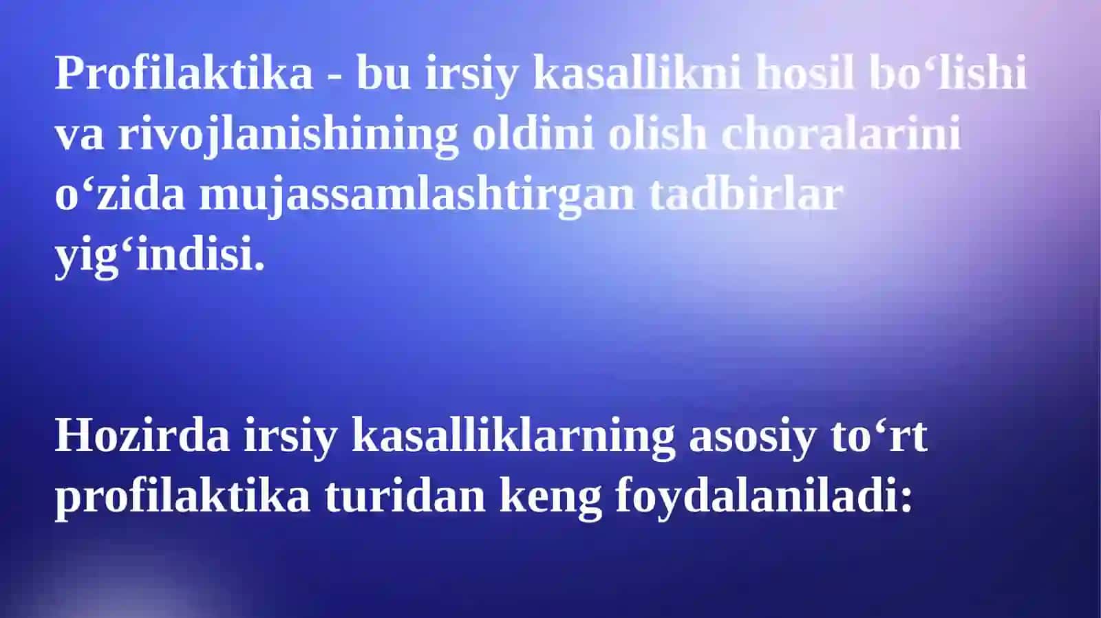 Irsiy kasalliklar profilaktikasi: Tibbiy-genetik maslahat va prenatal diagnostika 3