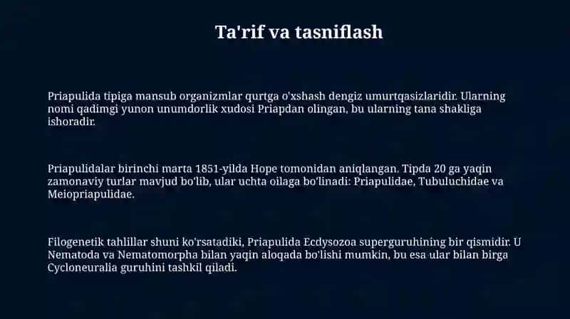 Priapulidlar tipi 3