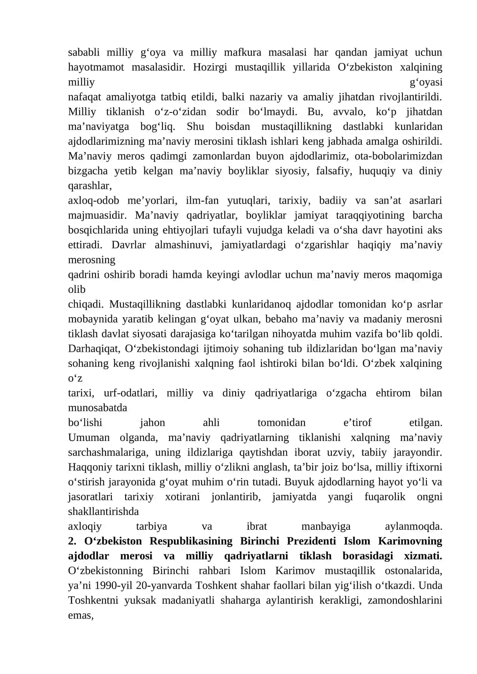 MUSTAQILLIK YILLARIDA O‘ZBEKISTONDAGI 3