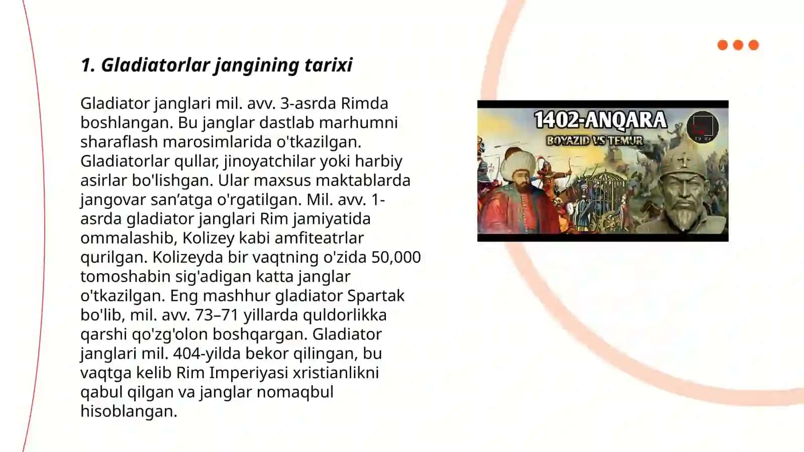 Gladiatorlar jangi va kelib chiqishi 3