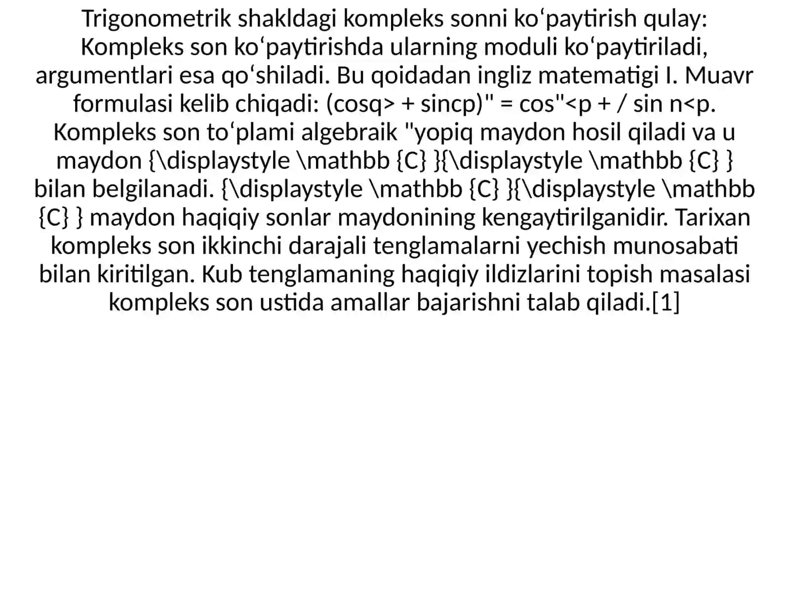 Kompleks sonlar 3