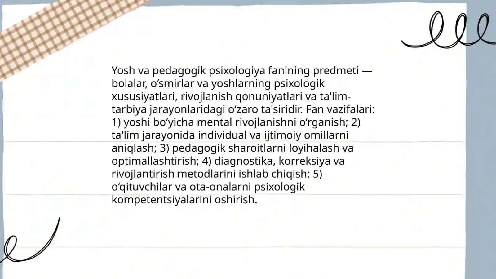 Yosh va pedagogik psixologiya fanining predmeti, tadqiqot metodlari 3