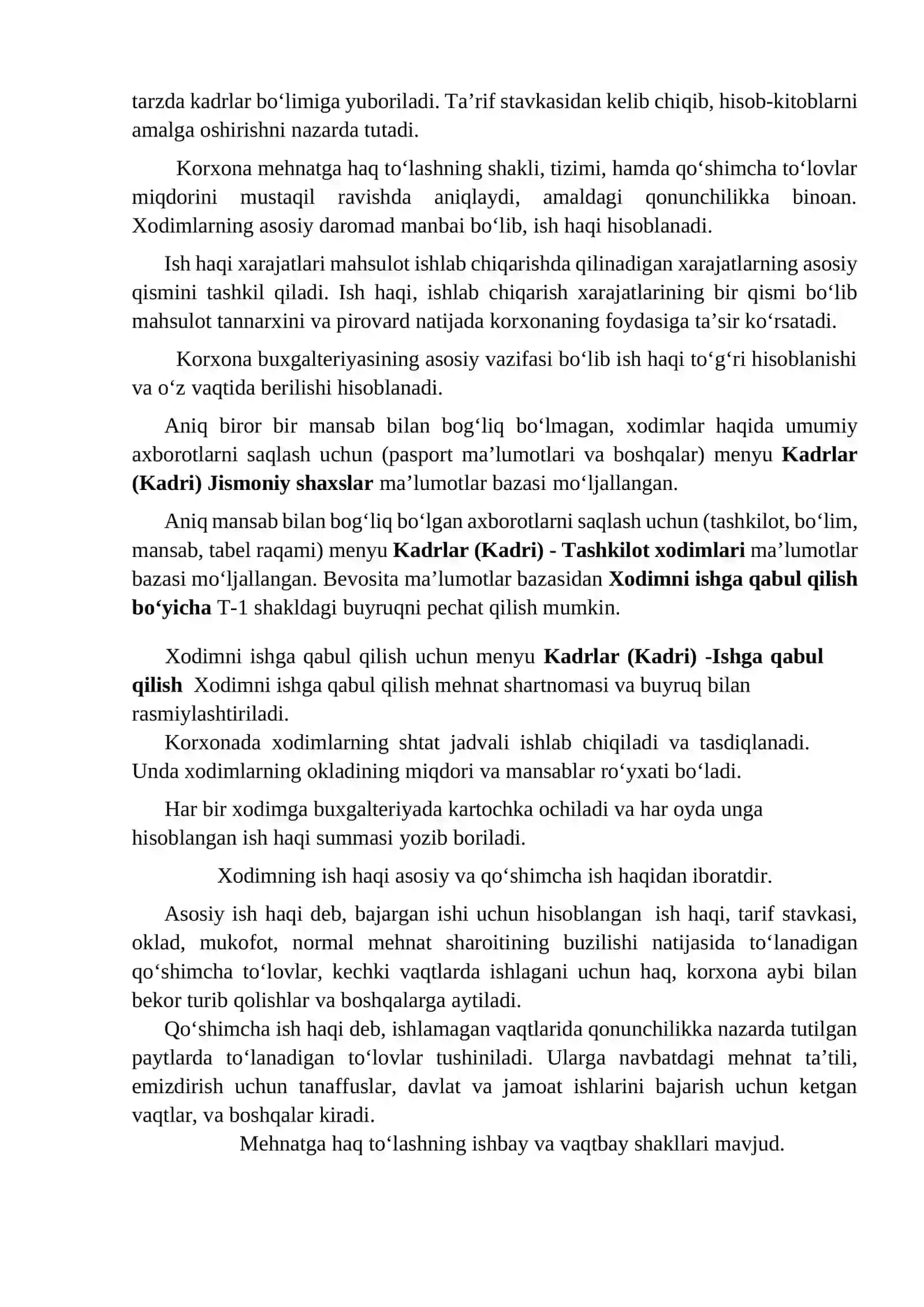 Mehnatga xaq to‘lash va ish haqi bo‘yicha xisob-kitoblar hisobini avtomatlashtirish 3