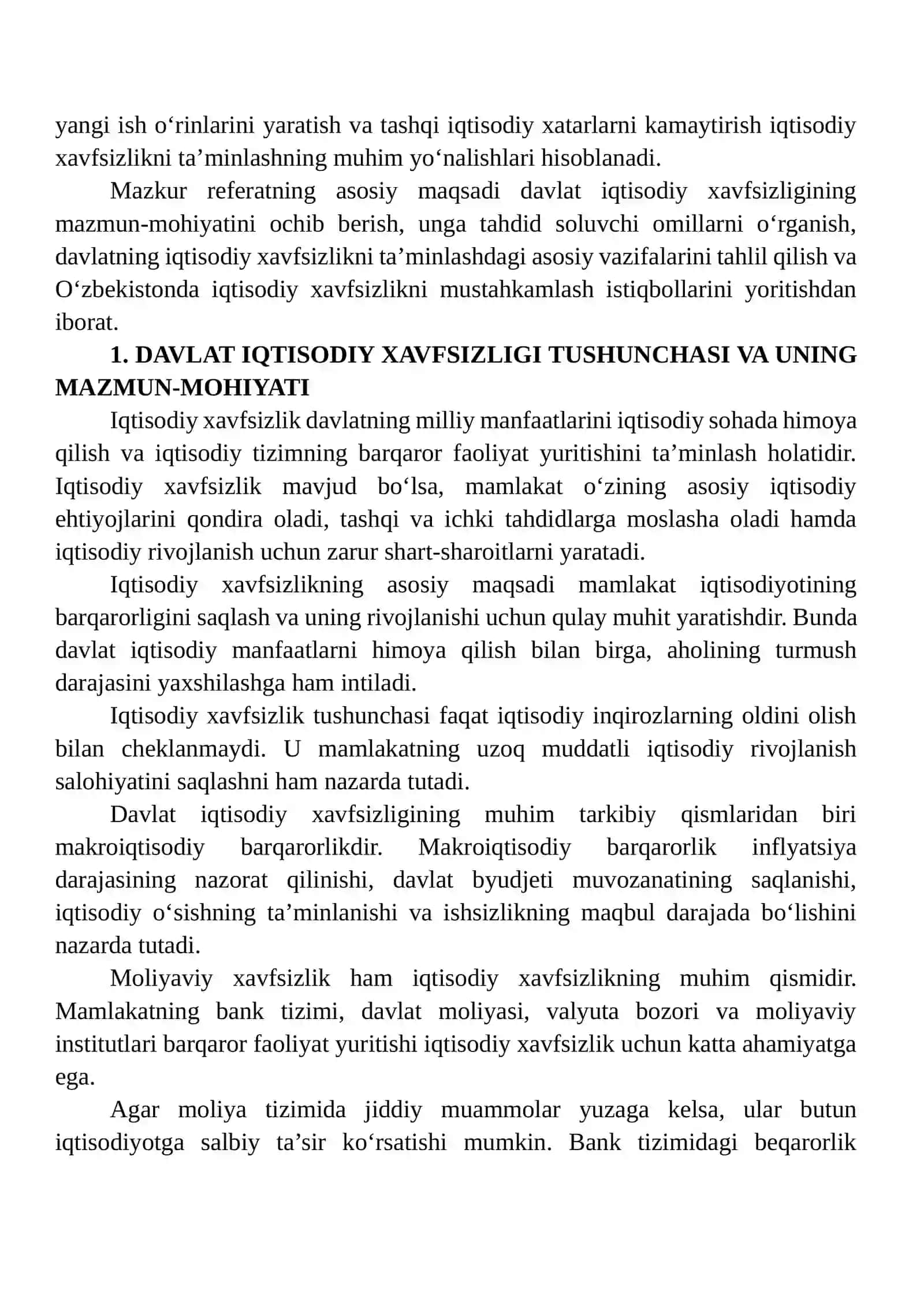 Davlatning Iqtisodiy Xavfsizligini Ta’minlash Vazifalarini O‘rganish 3