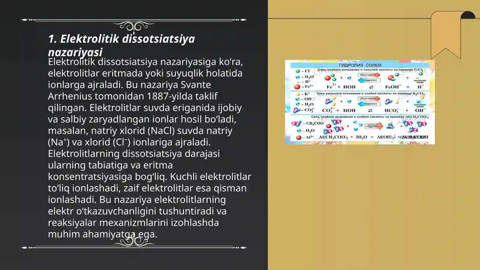 Elektrolitik dissotsiatsilalanish nazariyasi 3