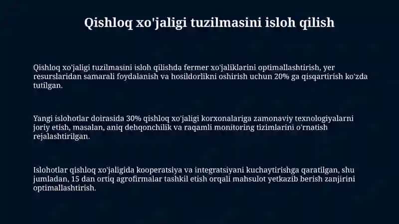 Agrar sohani rivojlantirishning iqtisodiy siyosati 3